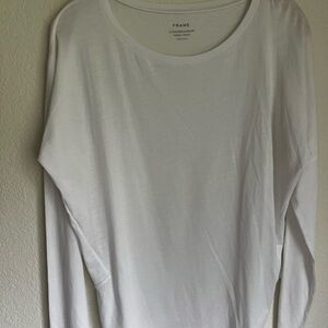 Frame Denim Women's White Long Sleeve Tee